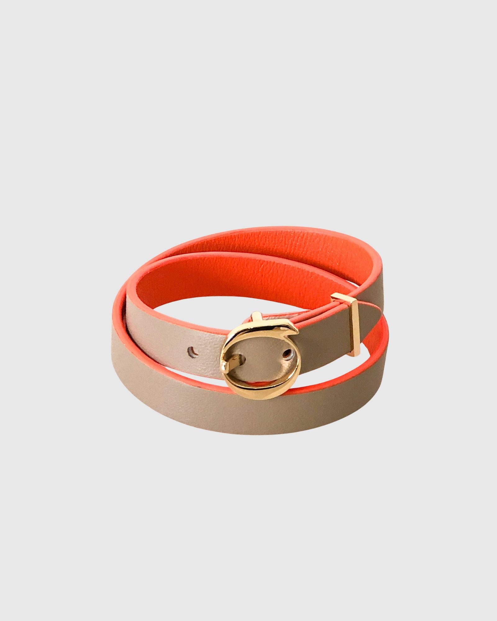 Duo Twist Bracelet Beige/Orange