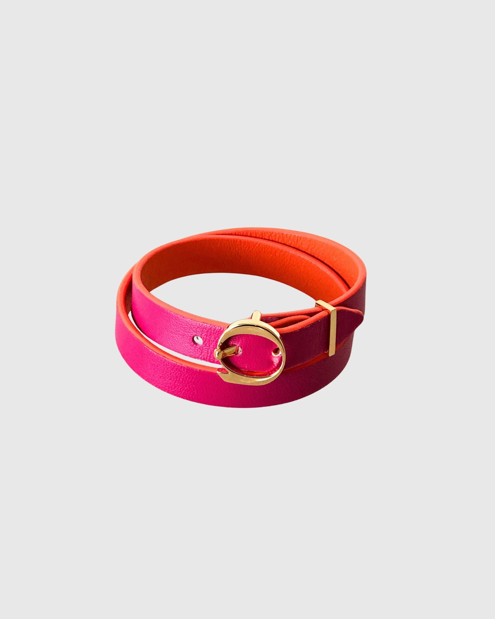 Duo Twist Bracelet Fuchsia/Orange
