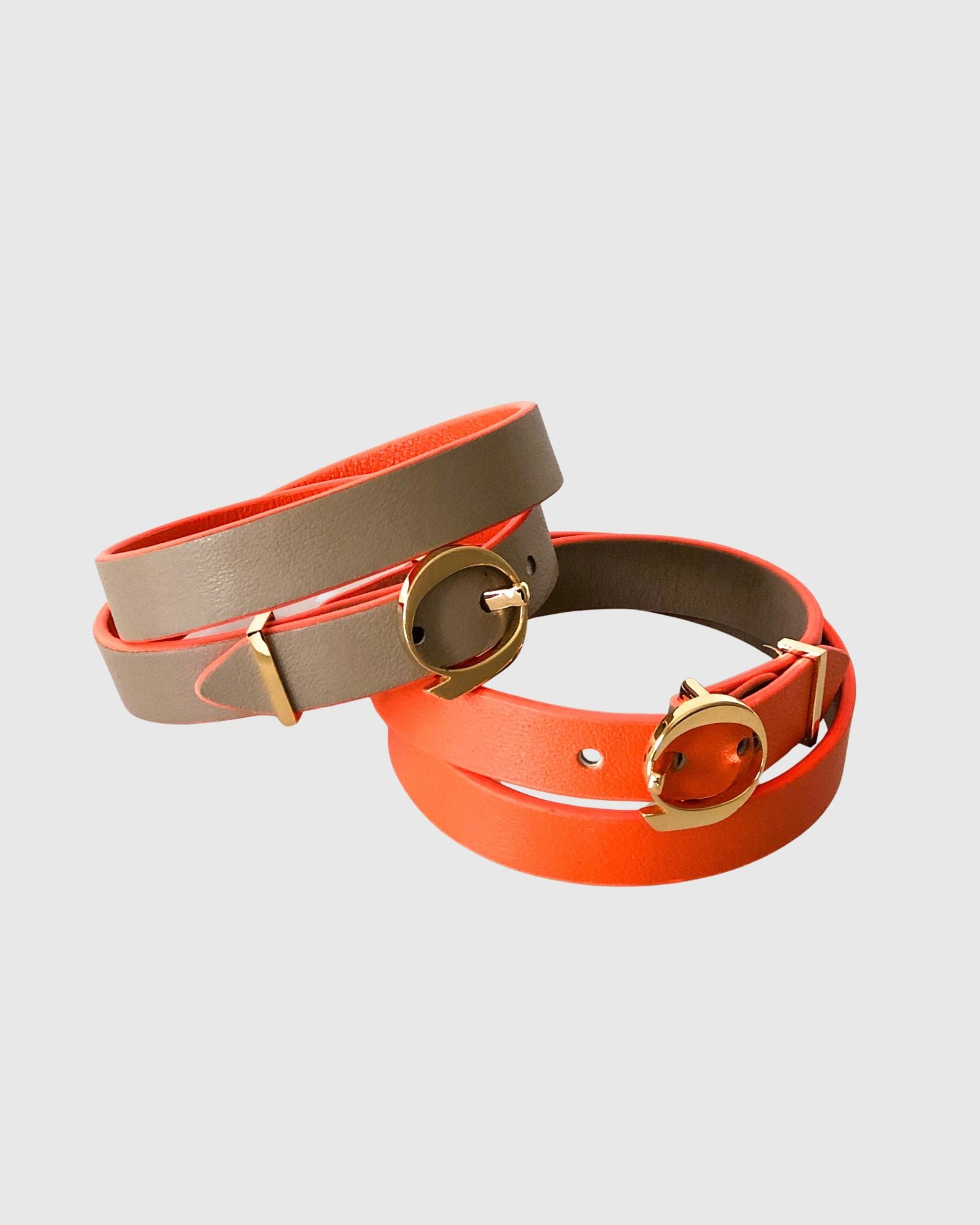 Duo Twist armband beige oranje Amante Antwerp