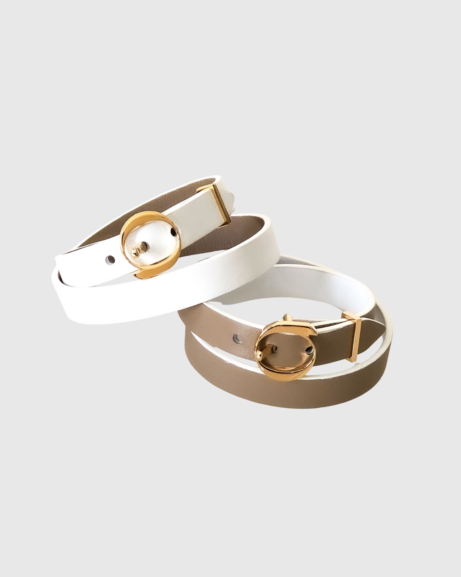 Duo Twist armband wit beige Amante Antwerp