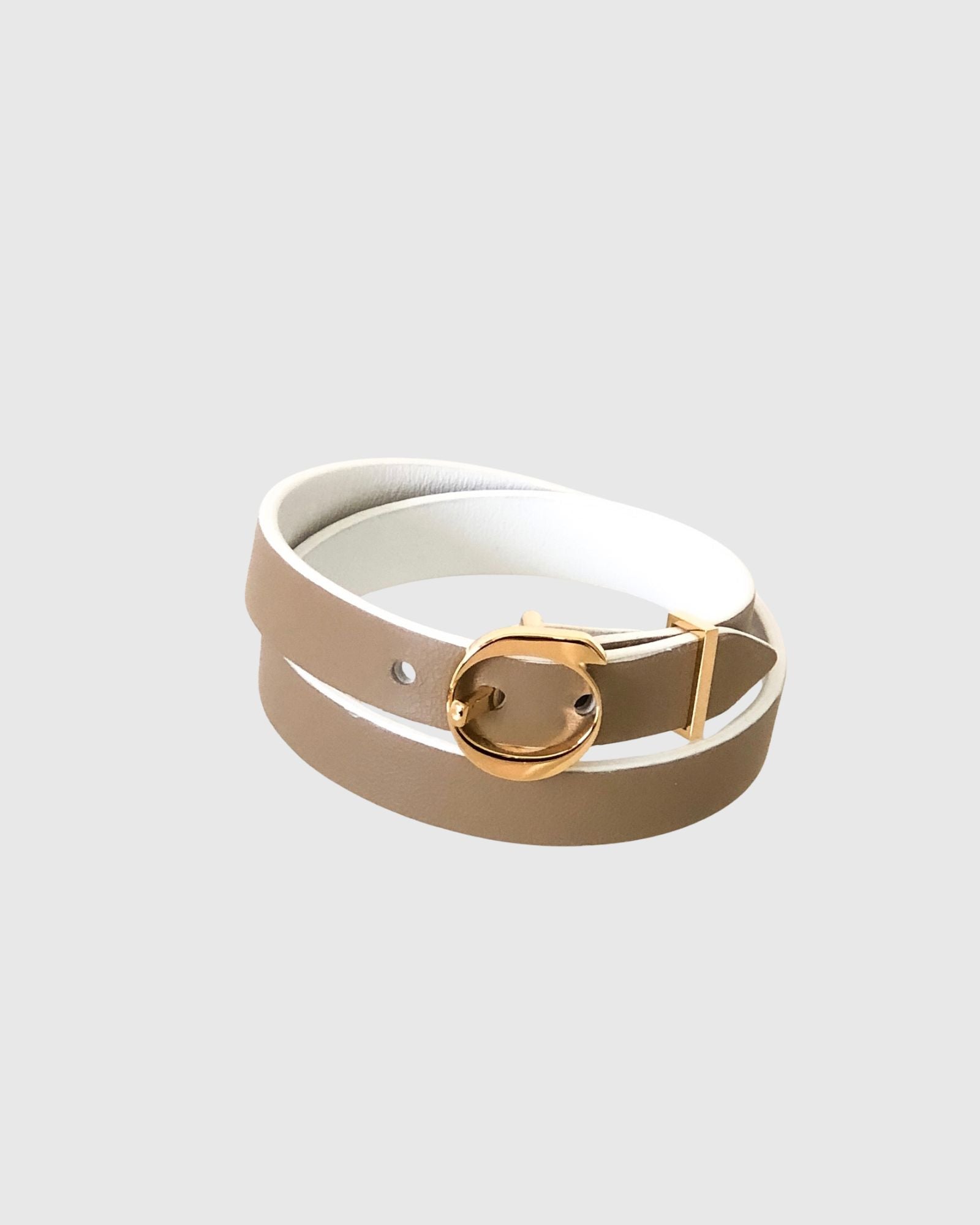 Duo Twist armband wit beige detail Amante Antwerp