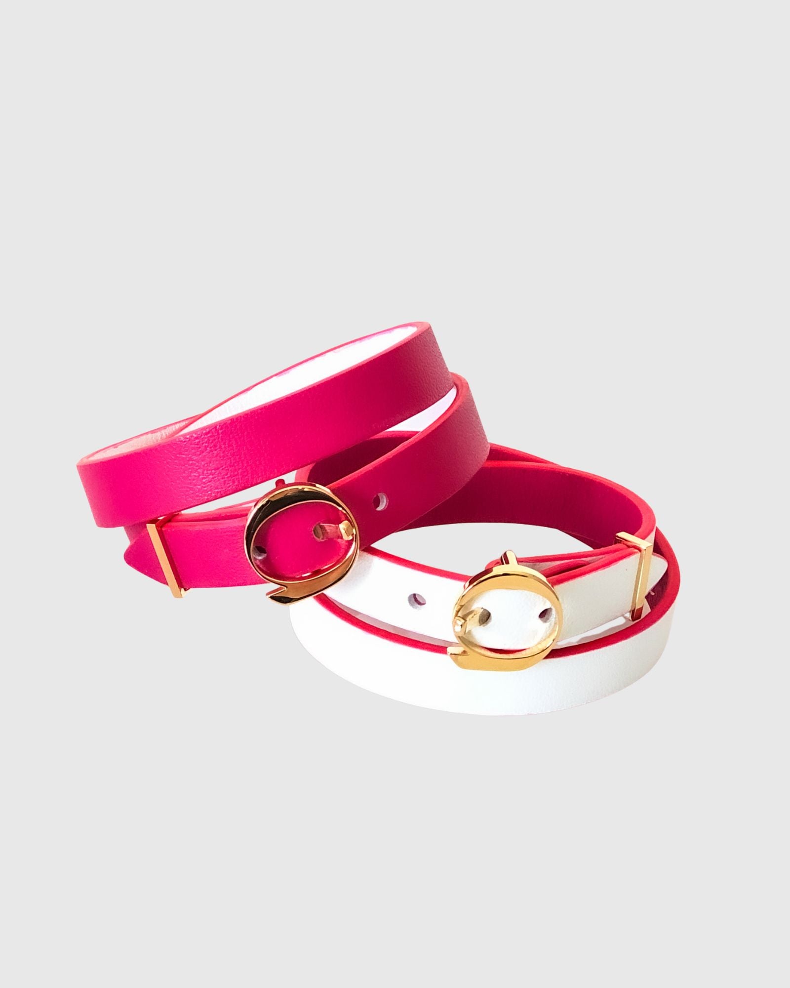 Duo Twist armband wit fuchsia Amante Antwerp