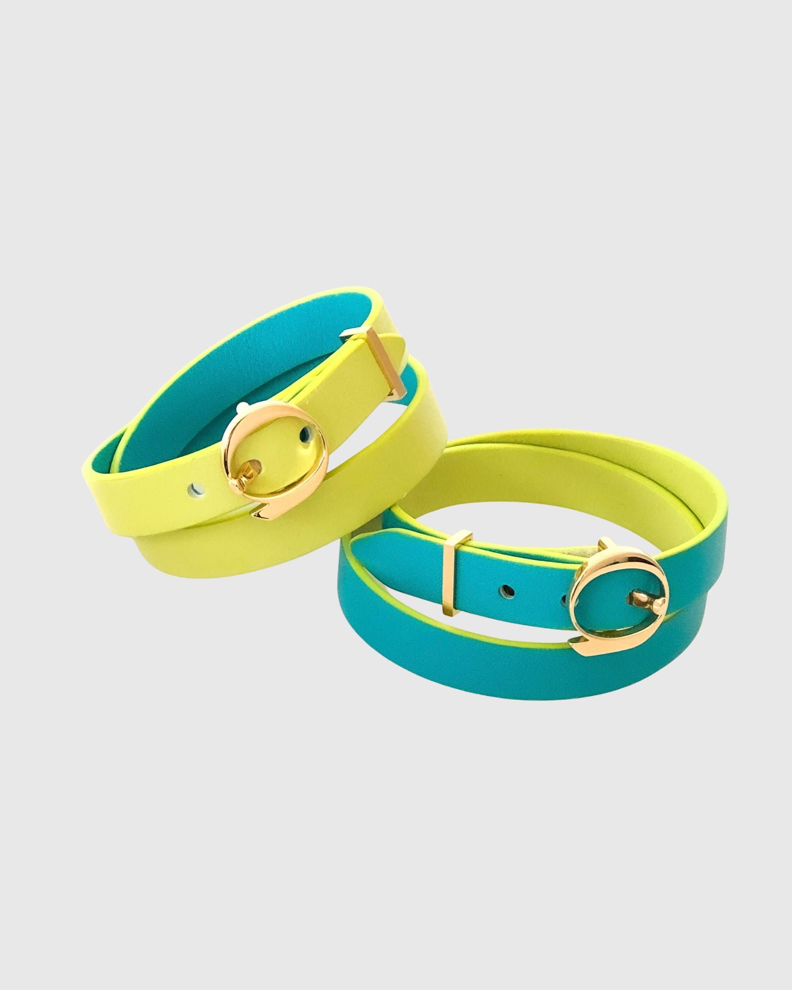 Duo Twist armband lime turquoise Amante Antwerp