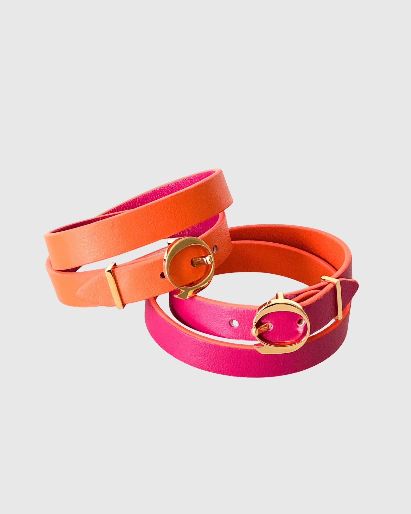 Duo Twist armband fuchsia oranje Amante Antwerp